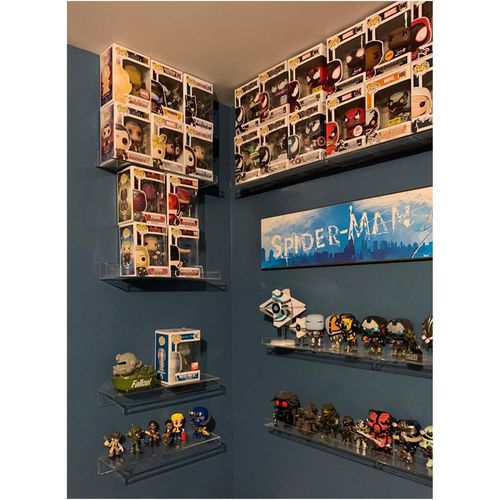 Wall-mounted storage rack without punching, transparent acrylic U-shaped wall-mounted rack, wall-mounted figure display rack