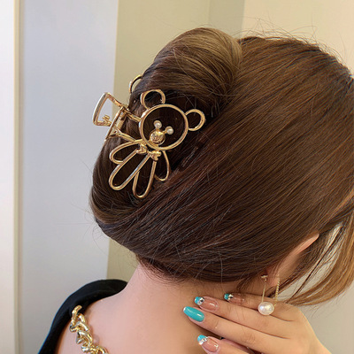 Fashion Cute Metal Bear Shaped Hair Clip Summer Large Size Hairpin display picture 1