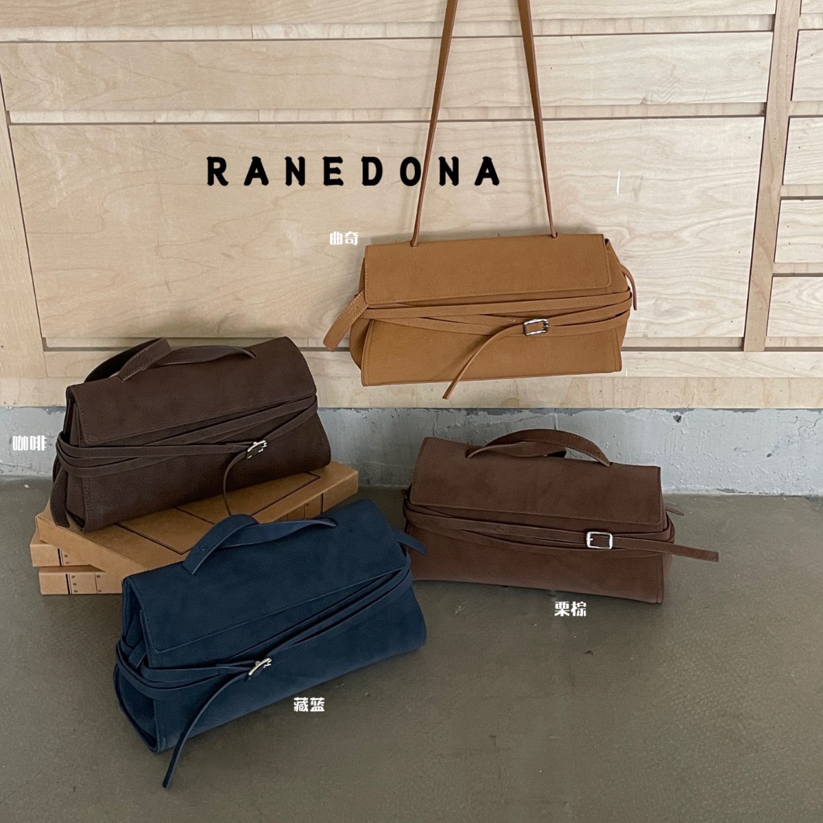 Women's frosted suede underarm bag, 2026 new style, high-end design, suitable for commuting, baguette-style, can be carried by hand or worn as a shoulder bag, large capacity tote bag
