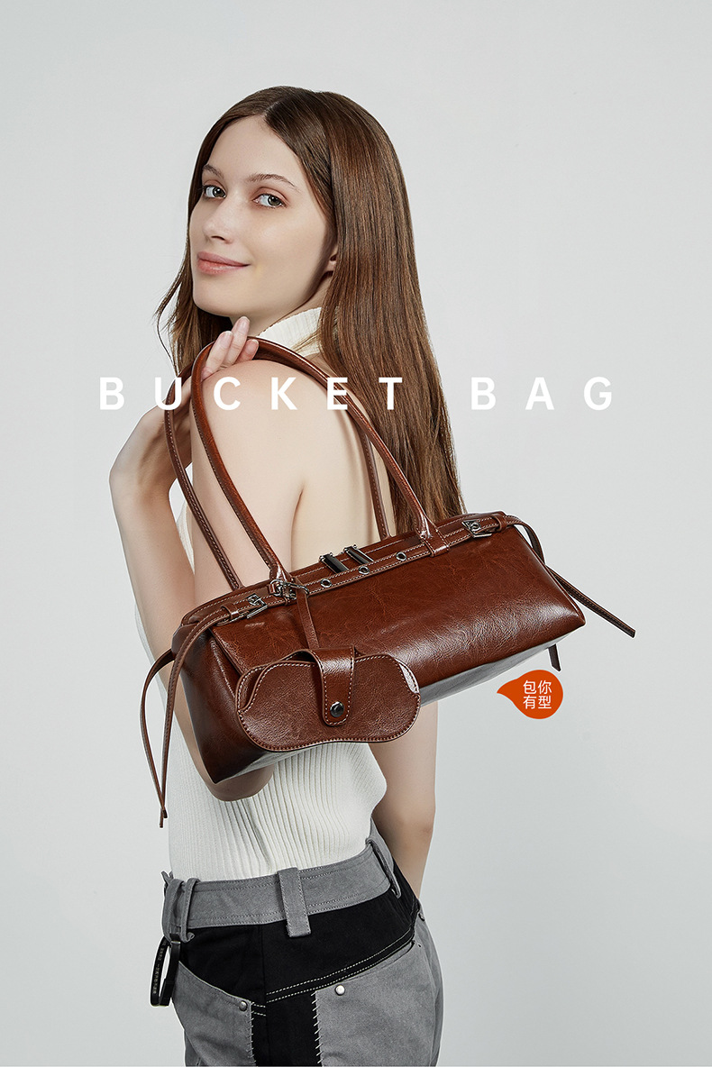 Echtes Leder Retro Motorrad Stil Designer Umhängetasche Damen_voghion.com