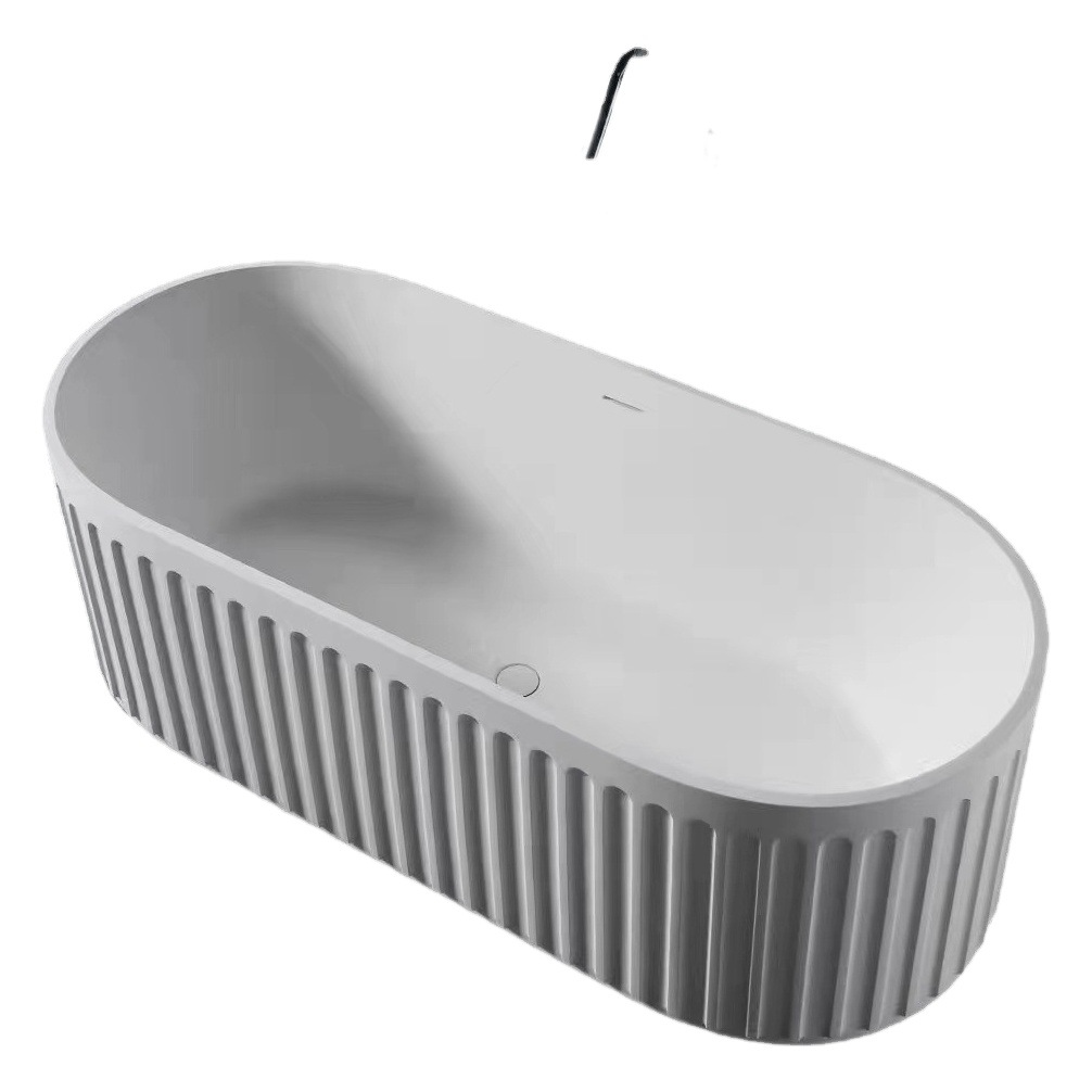 Página de inicio bañera independiente Hotel cama y desayuno doble pareja gran baño cuenca oval hermosa piedra artificial piedra bañera
