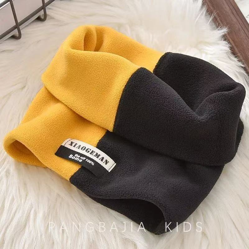 Winter men's and women's color-block neck warmer, providing warmth, facial protection, and wind resistance for cycling; versatile, thickened version, fashionable Korean style