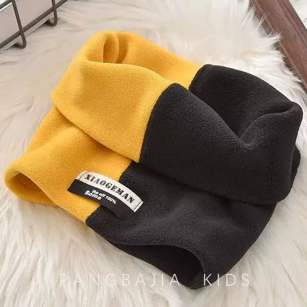 Winter men's and women's color-block neck warmer, providing warmth, facial protection, and wind resistance for cycling; versatile, thickened version, fashionable Korean style