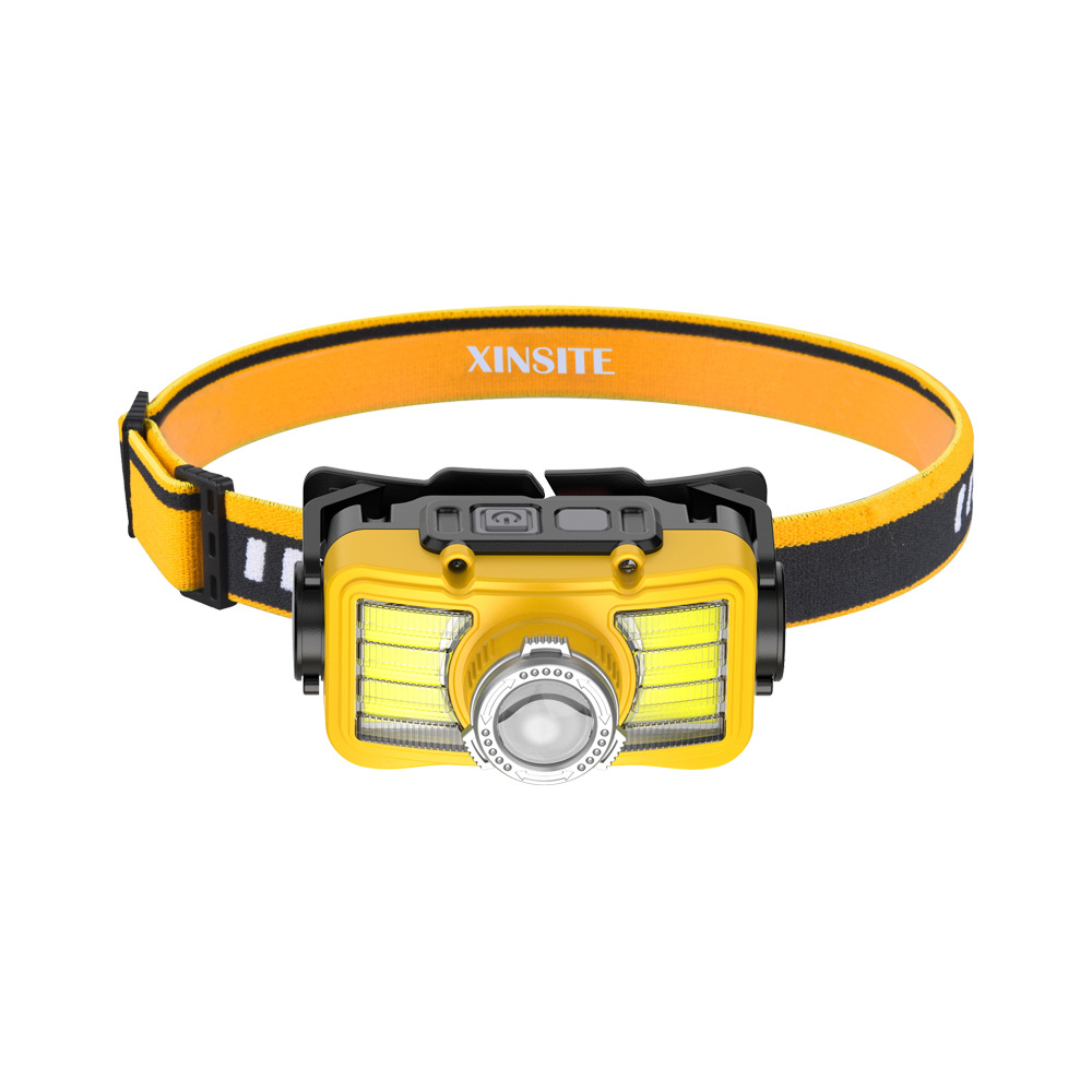 Transfronterizo LED faro inducción resplandor impermeable al aire libre multi-Cabeza de iluminación USB carga faro noche montar luz bicicleta