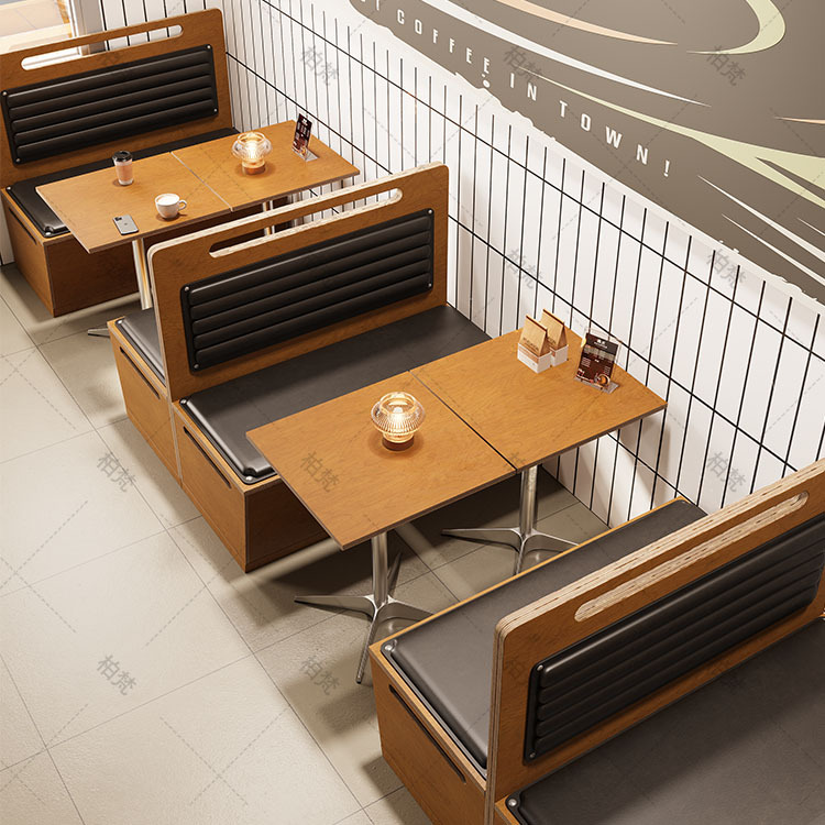 Cafetería Oceanboard doble respaldo sofá estilo medioequivo tienda de pasteles mesa y silla de negocios