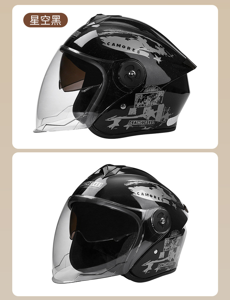 3C Certified Electric Vehicle Smart Bluetooth Helmet, Smart Half Helmet for Delivery, Autumn and Winter Warm Windproof Double Mirror Sun Protection, Class a
