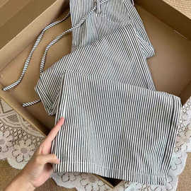 一眼爱上！太抬衣品了，条纹直筒休闲裤女春秋宽松百搭高腰裤子潮