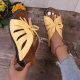 Foreign Trade 2024 New Rome Slippers Women's Wedge Platform Women's Sandals Bow Decoration Lightweight Shoes Large Size Shoes