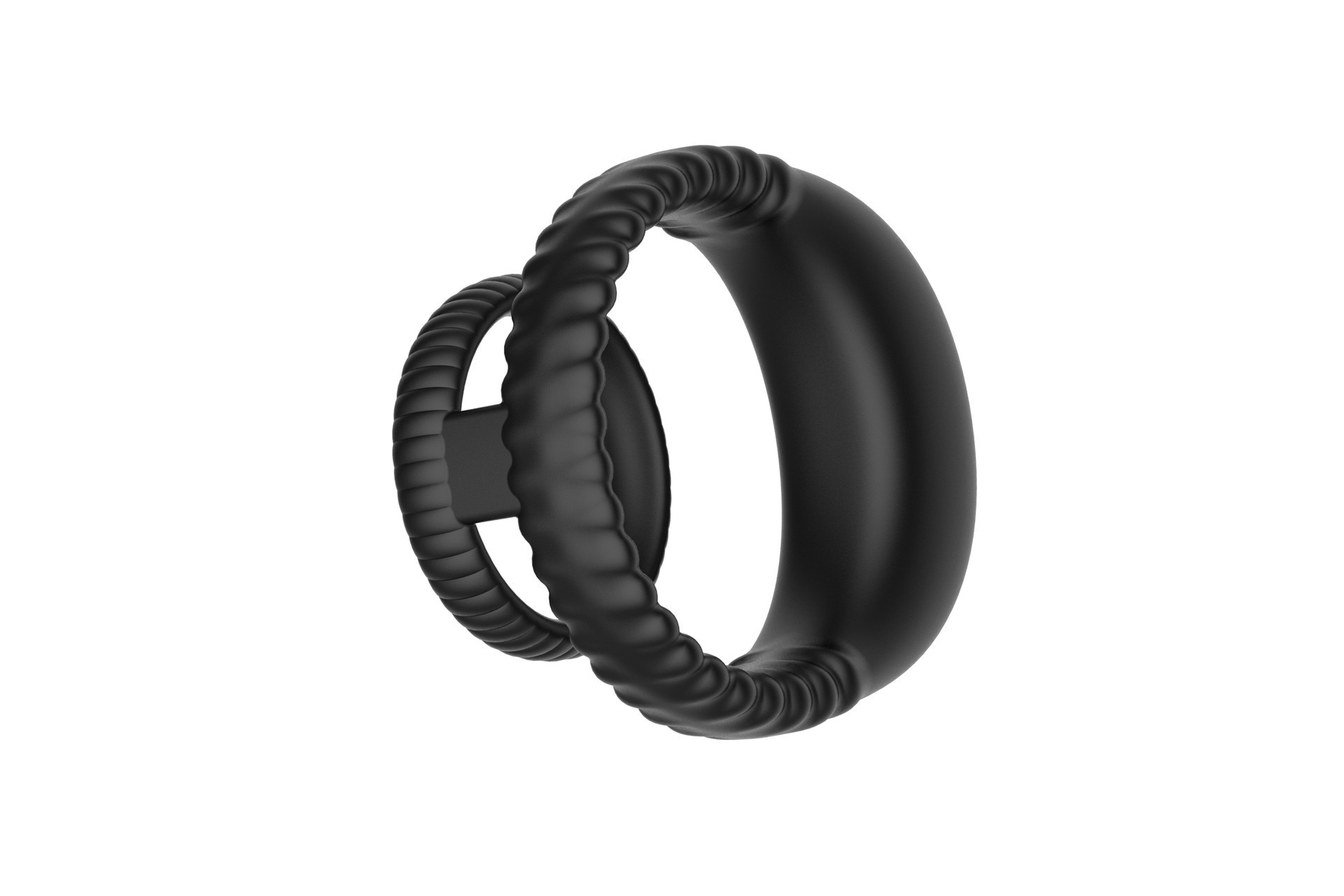 Dual-Vibration Rechargeable Silicone Cock Ring with Locking Double-Band Design — detail image 8