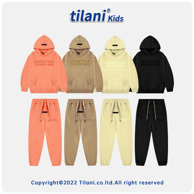 TILANI Children's clothing Europe and America brand FOG Raglan Plush keep warm children Hooded Sweater sweatpants  suit On behalf of