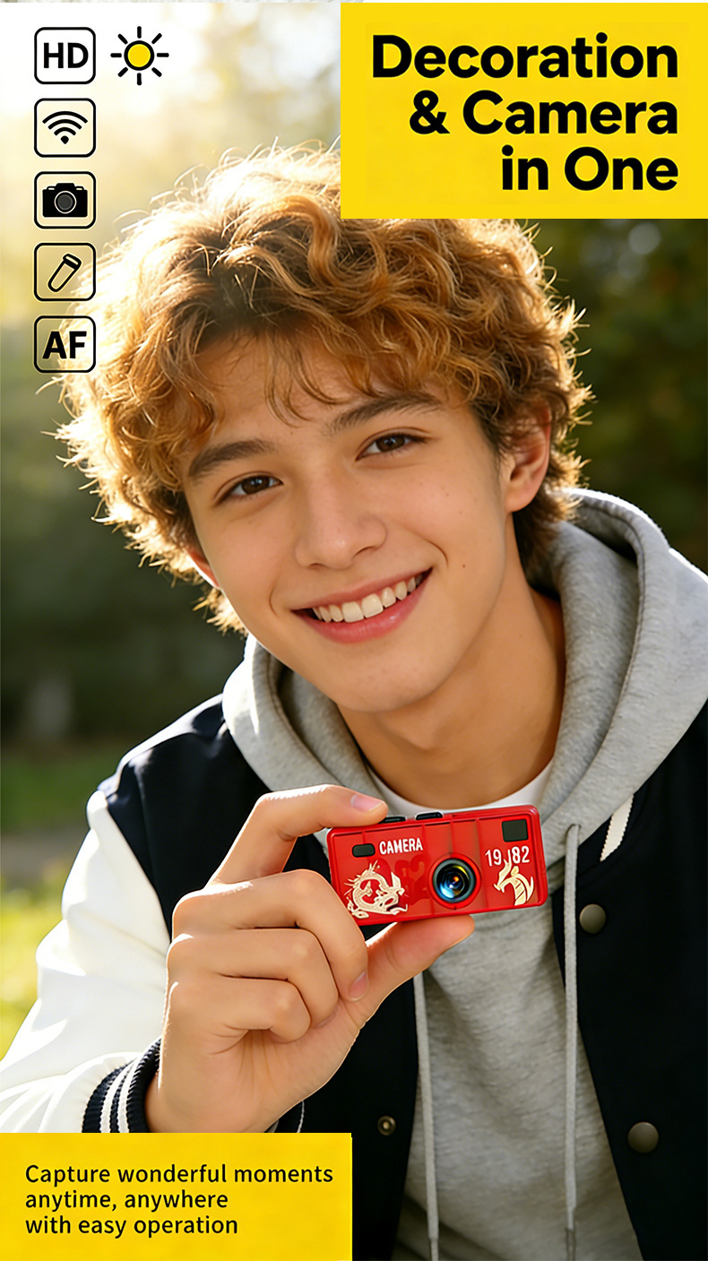 Retro mini pocket-kamera med filter för resor_voghion.com