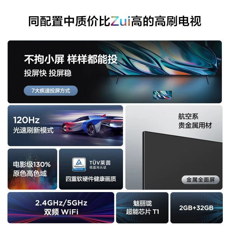 Телевизор LCD Smart 55-дюймов TCL 55V8E, 120 Гц, 130% яркость, полноэкранный дисплей, инчовый