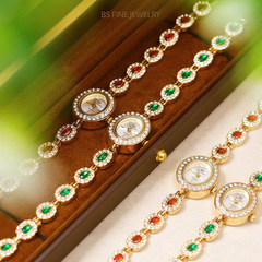 BS2023新款熱銷手錶廠家直銷中古潮流橢圓彩寶彩虹輕奢FA1717