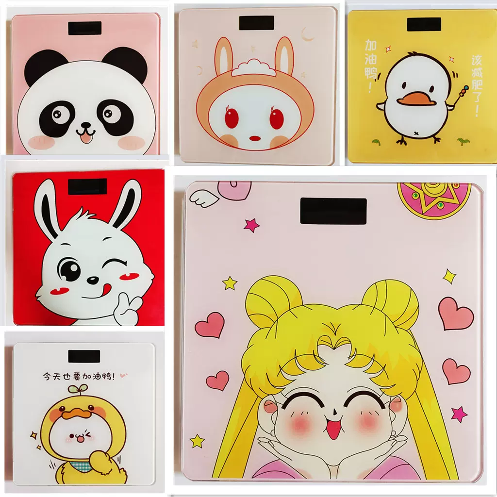 体重秤量身高耐用高精度电子秤卡通可爱人体家用USB充电成人称重