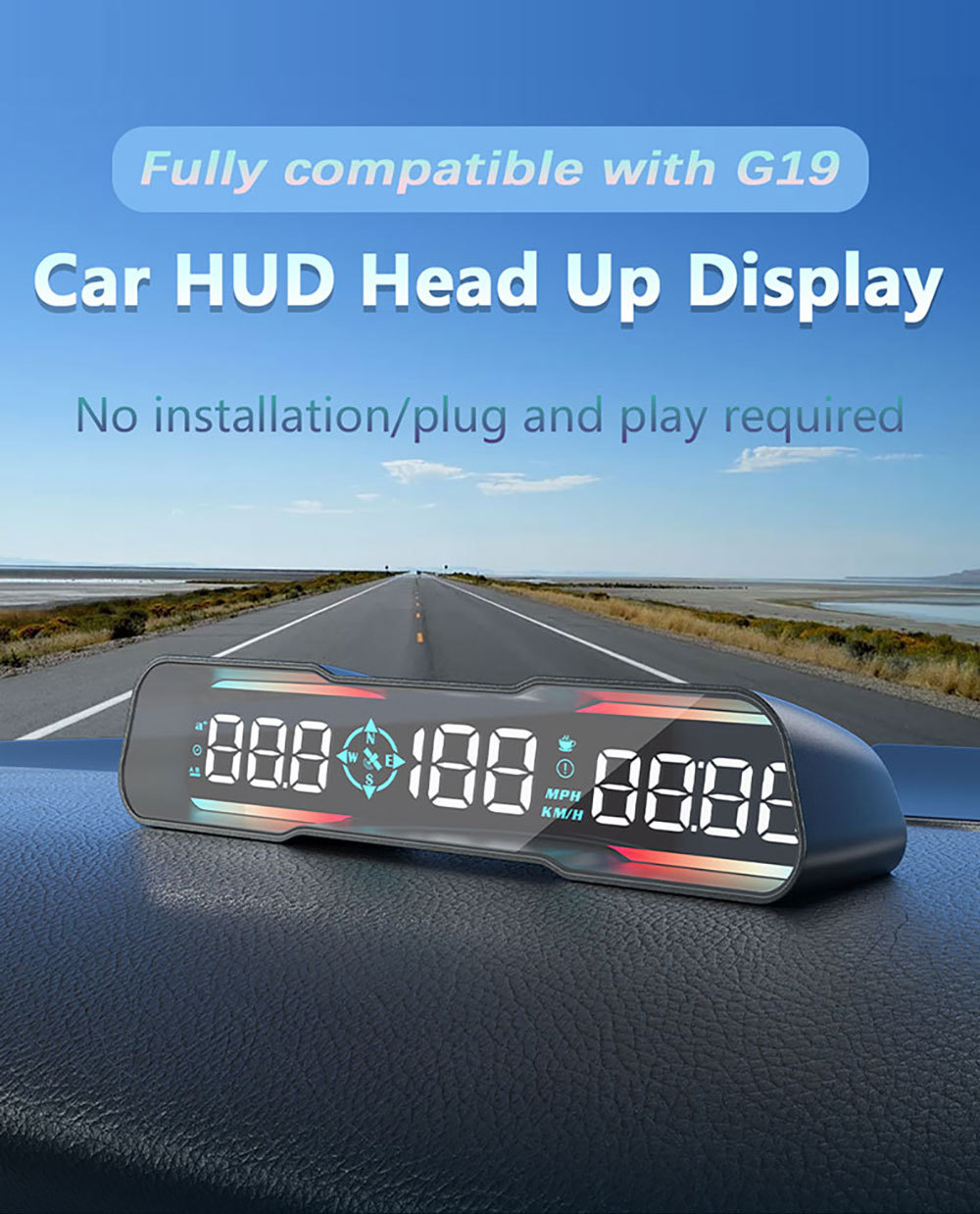 Car-mounted HUD head-up display, universal for cars, with Beidou GPS speedometer, multifunctional, high-definition, traditional Chinese, Hong Kong and Taiwan