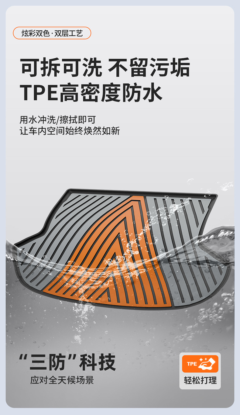 Suitable for Aion UT/UT super RT Y/Y PLUS i60, special colorful TPE car trunk mat