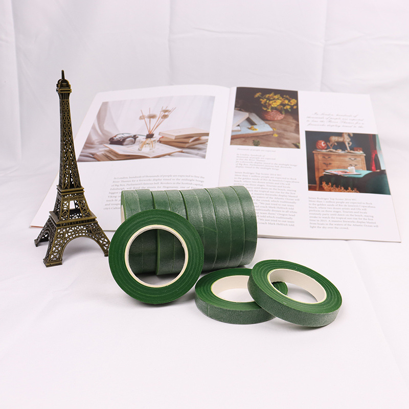 Fábrica directa floral cinta verde material de embalaje floral ramo de flores varillas de flores jardinería material de tela verde DIY