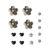 193# black flower fastener