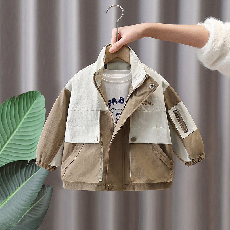 7648 chaqueta de primavera para niños 2025 nueva chaqueta guapa de primavera top cortavientos de primavera y otoño para niños