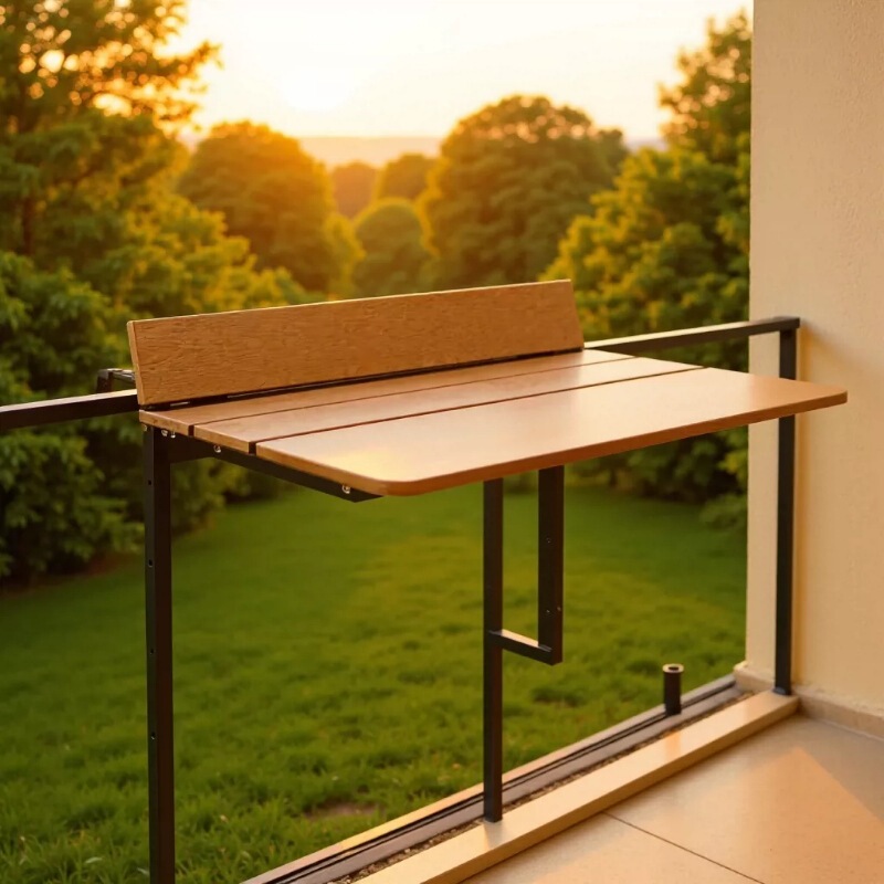 Balcony Railing Hanging Table Hanging Small Apartment Computer Desk Home Small Bar Creative Adjustable Folding Desk