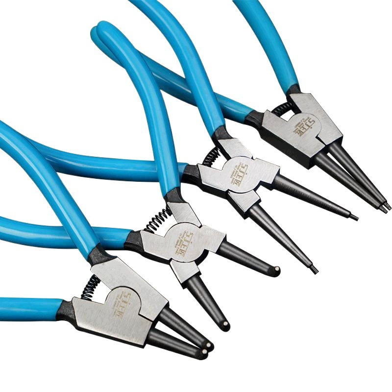 Верхние плоскогубцы для стопорных колец многофункциональные 7-дюймовые плоскогубцы для стопорных колец желтые плоскогубцы для внутренней и внешней опоры внешняя прямая внешняя изогнутая внутренняя изогнутая плоскогубцы для стопорных колец