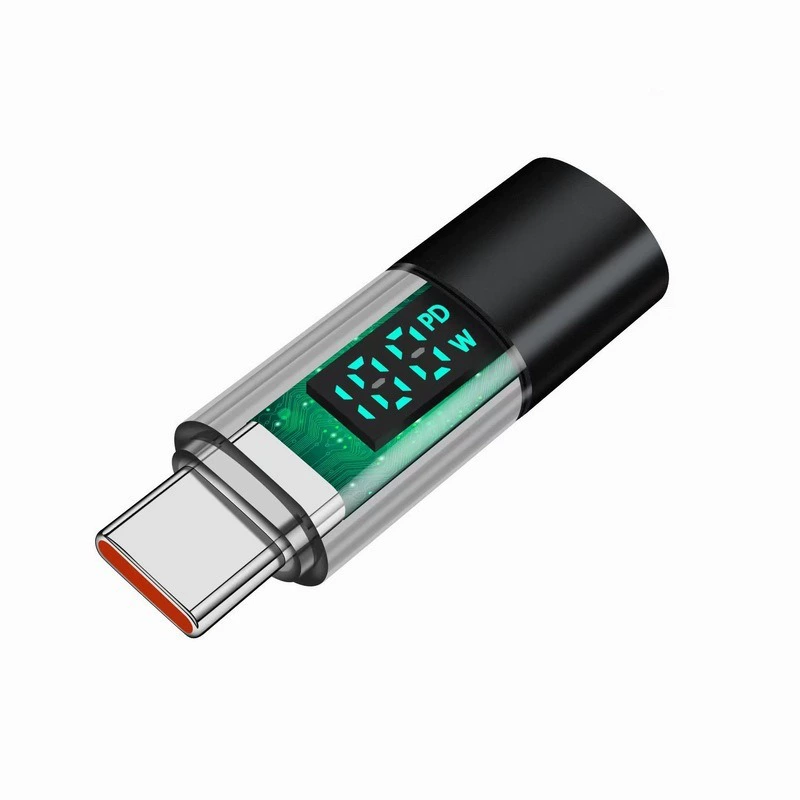 Полностью прозрачный цифровой адаптер дисплея типа C «папа-мама» 120 Вт, адаптер питания дисплея PD