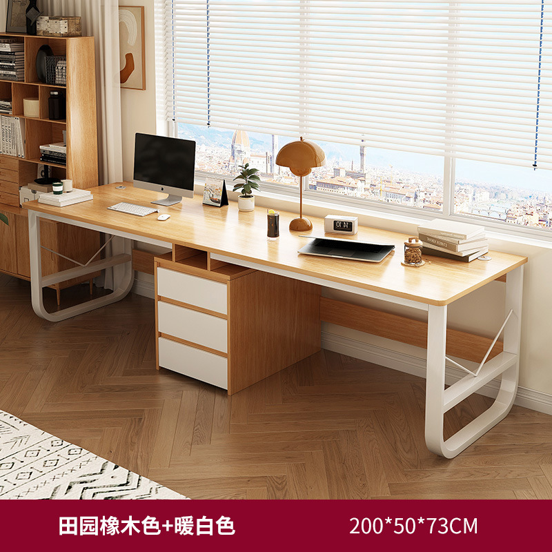 [고급 더블테이블] 패스럴오크 컬러 200*50*73cm