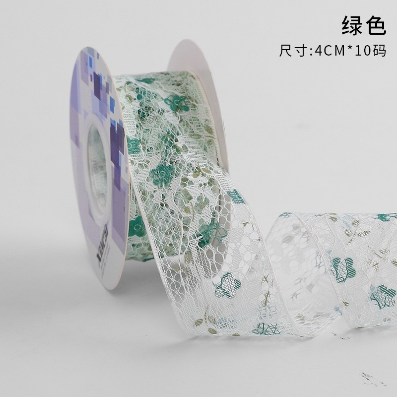 Cinta floral al por mayor 4cm borde dorado colorido ramo arco onda hilo llano cinta flor material de embalaje