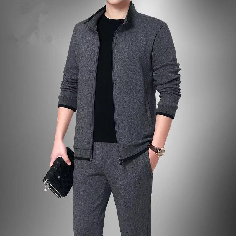 Middle-aged and Elderly Men's Spring and Autumn Sports suit Three-piece Set Dad's Autumn Clothes suit Father's Leisure Running Sportswear