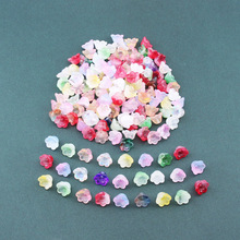 DIY饰品配件渐变琉璃铃兰花喇叭花古风发簪花流苏吊坠材料批发