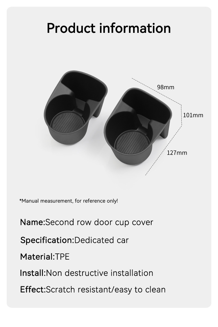 Suitable for 26 Hyundai Parisi Second-Row Door Water Cup Sets, Anti-Slip Mats, Automotive Supplies and Modification Accessories