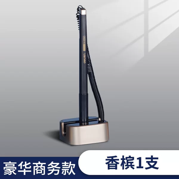 Deli 6796 Quick-Drying Counter Pen with Cord, 0.5mm Luxury Business Model Signature Pen with Cord, Wholesale