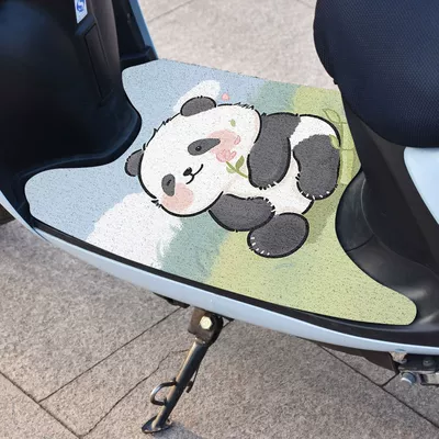 non-slip electric car pedal pad free, Electric vehicle foot mat - 229-grassland-panda-width-50xlength-70cm