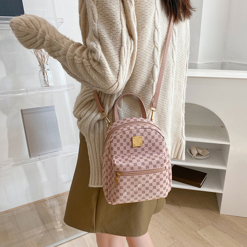 Cross-border lady front pocket printed small backpack 2025 autumn and winter Korean version new product personalized daily coin small bag