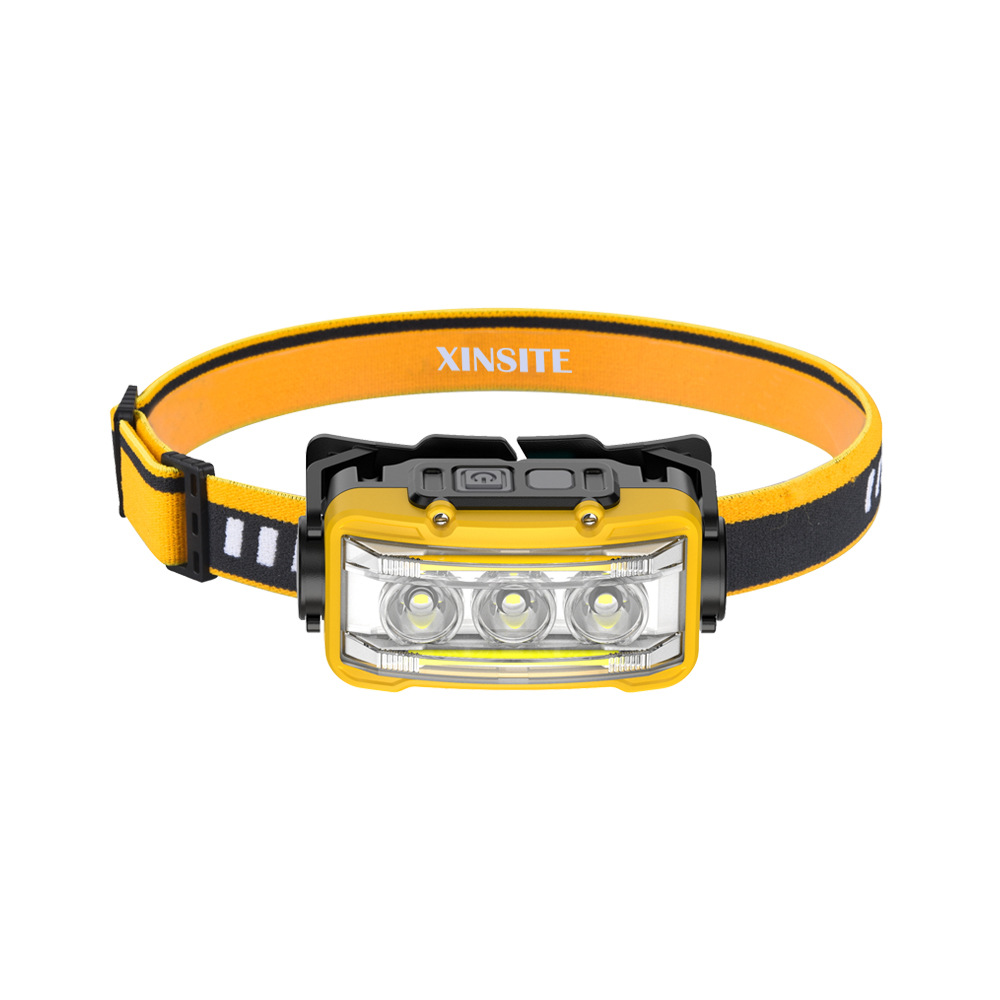 Transfronterizo nuevo faro de inducción de luz fuerte Faro de pesca al aire libre COB reflector faro luz fuerte lámpara de minero montada en la cabeza
