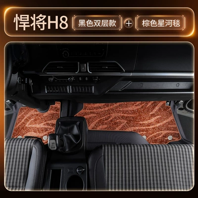 Modelə uyğun ayaqaltı TPE car floor mats for - black-double-layer-tpe-floor-mat-brown-galaxy-carpetthickened-and-wear-resistant-version