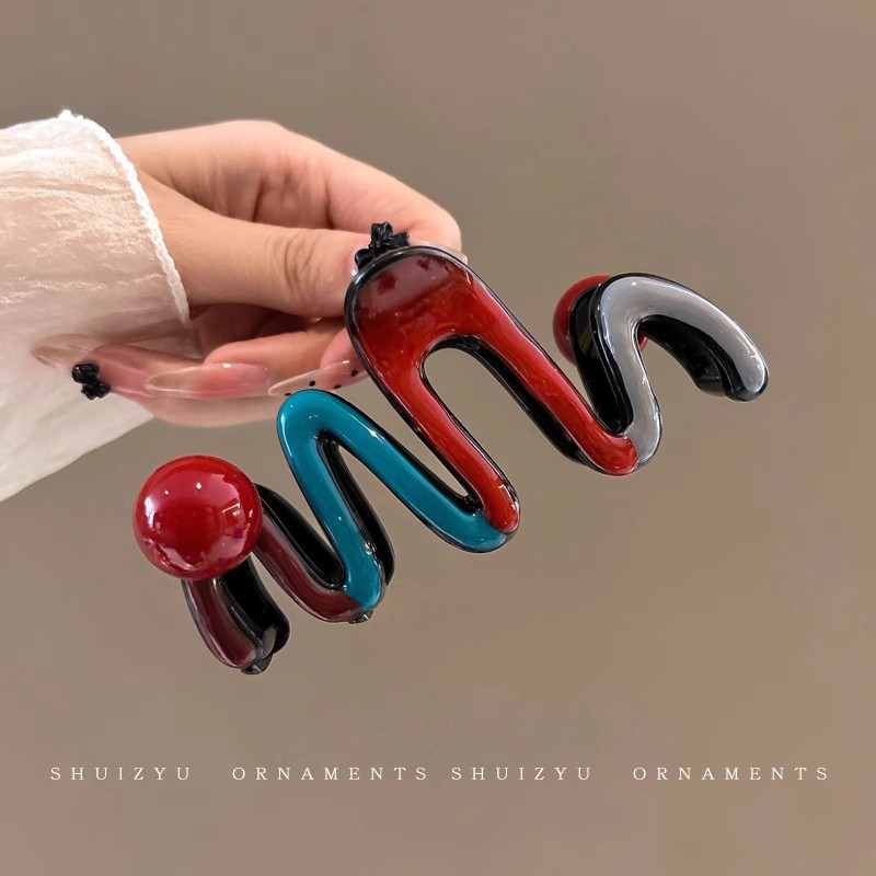 korean simple high-grade sense acetate hairpin back head hair volume more than love pearl grip temperament wild hair accessories for women