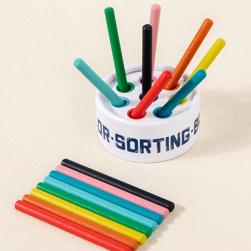 Nuevos productos transfronterizos Cubo de clasificación de colores de rompecabezas para niños 1-3 años Cognición de colores para bebés Cubo de clasificación de educación temprana Montessori