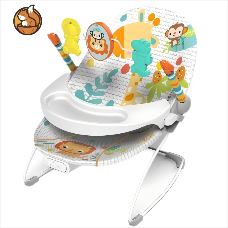 Cross-Border Baby Music Rocking Chair Multifunctional Rocking Chair with Dinner Plate Two-In-One Soothing Cradle Pedal Toy