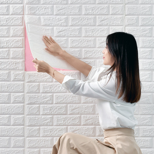 Foam brick pattern 3D three-dimensional wall stickers cement wall rough room wallpaper self-adhesive kindergarten background wall decorative wall wallpaper