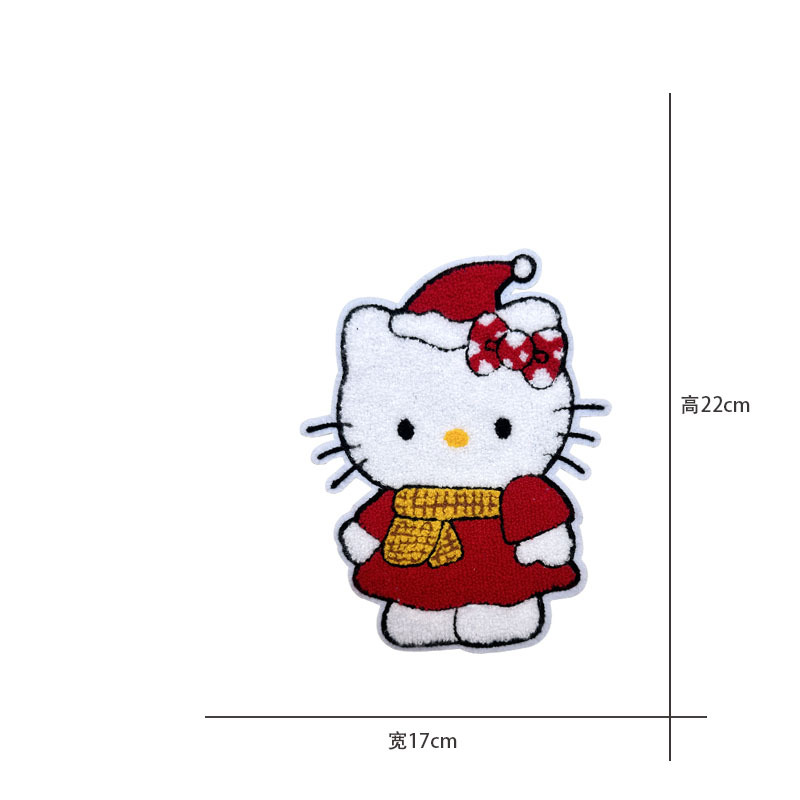 Cartoon al por mayor bordado por computadora kt pegatinas de tela de gato Sanliogou diy pegatinas de parche tejido cesta de ropa adorno accesorios pegatinas