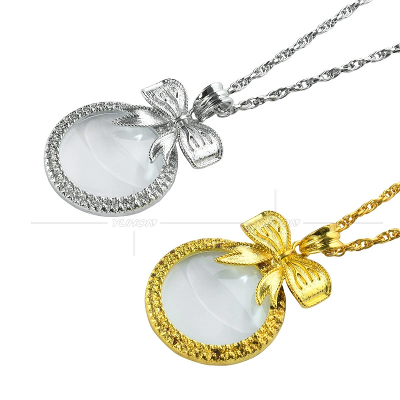 Золотое/серебряное металлическое ожерелье-Лупа 6-кратное чтение газеты чтение маленьких букв ручные аксессуары для свитера