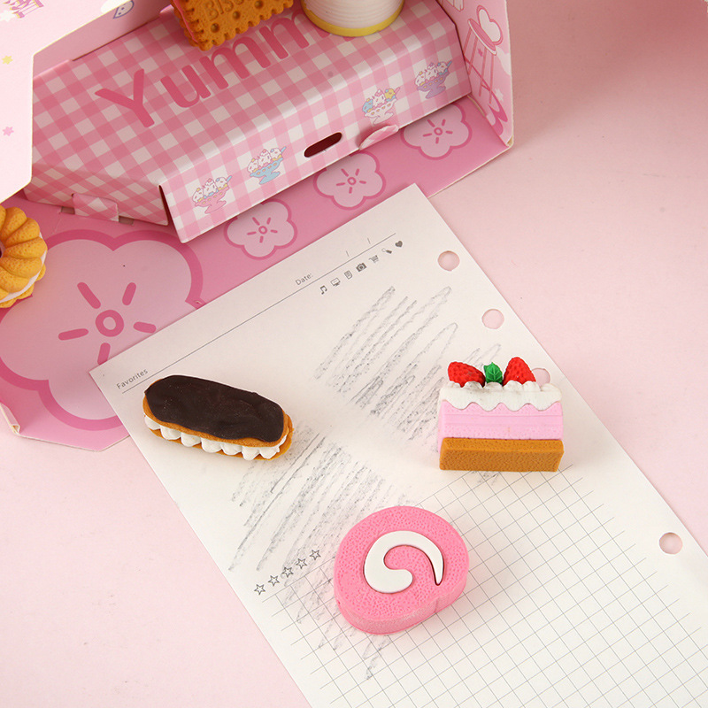 Yifang Qing creativo rompecabezas borrado sobre dibujos animados postres borrado estudiantes artículos de papelería reducción de presión mayorista