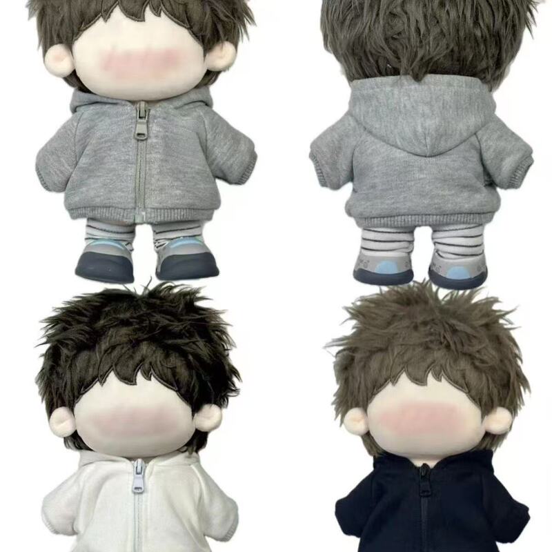 【現物卸売り】10cmの綿人形服の子供服には属性のないファッションブランドの黒と白の灰色のフードコートがあります。|undefined