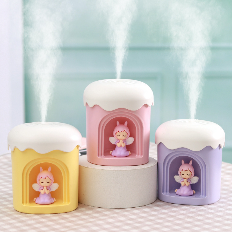 Mini little angel cartoon humidifier USB in-line hydrating spray humidification car humidification small atomizer