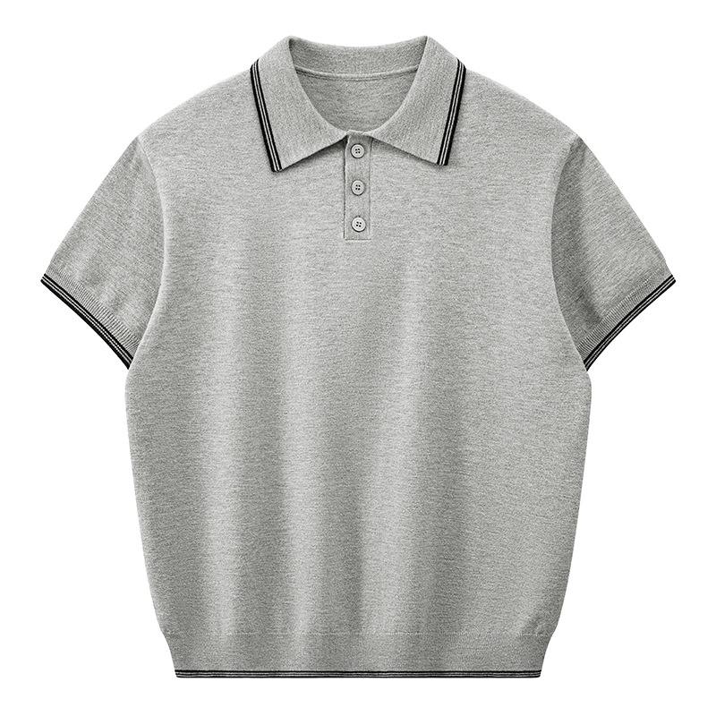 ZF8105-B韩版翻领针织OLO衫老钱风夏季通勤时尚短袖T恤休闲，男装针织衫/毛衣，星座614