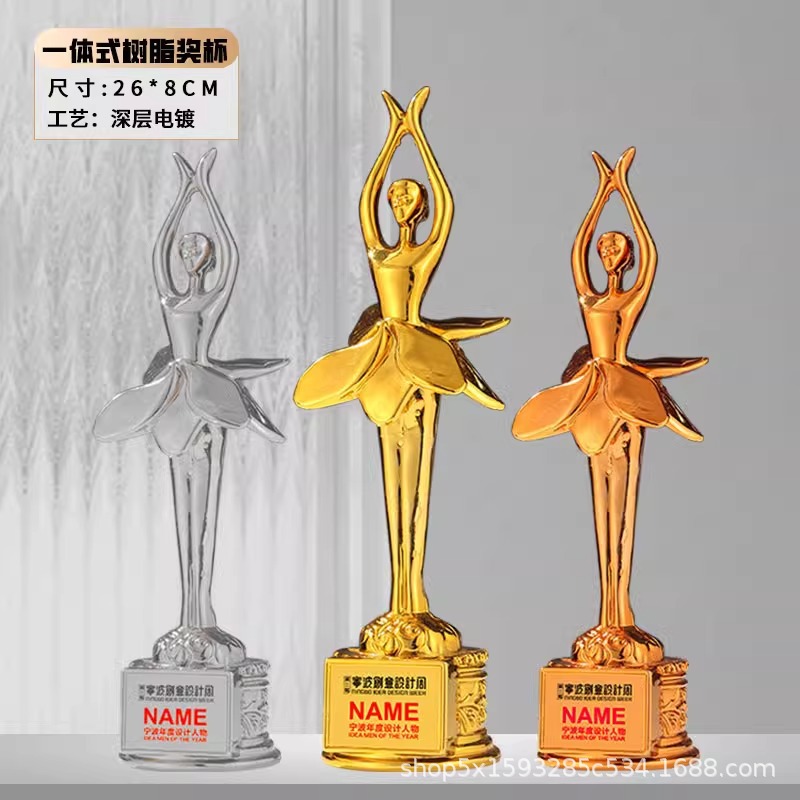 Trofeos de resina grabado metal artesanía decoración alta sensación de danza creativa estrella de pentagramas medalla pulgar personalizada