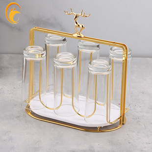 Portable elk cup holder with tray cup holder kitchen cup storage Japanese-style iron draining cup holder household