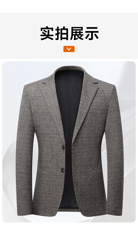 Áo vest nam dáng ôm vừa vặn, tay dài, chất len pha, không cần ủi, giặt máy được — Cà phê Jindian, thanh niên màu xám chi tiết 14