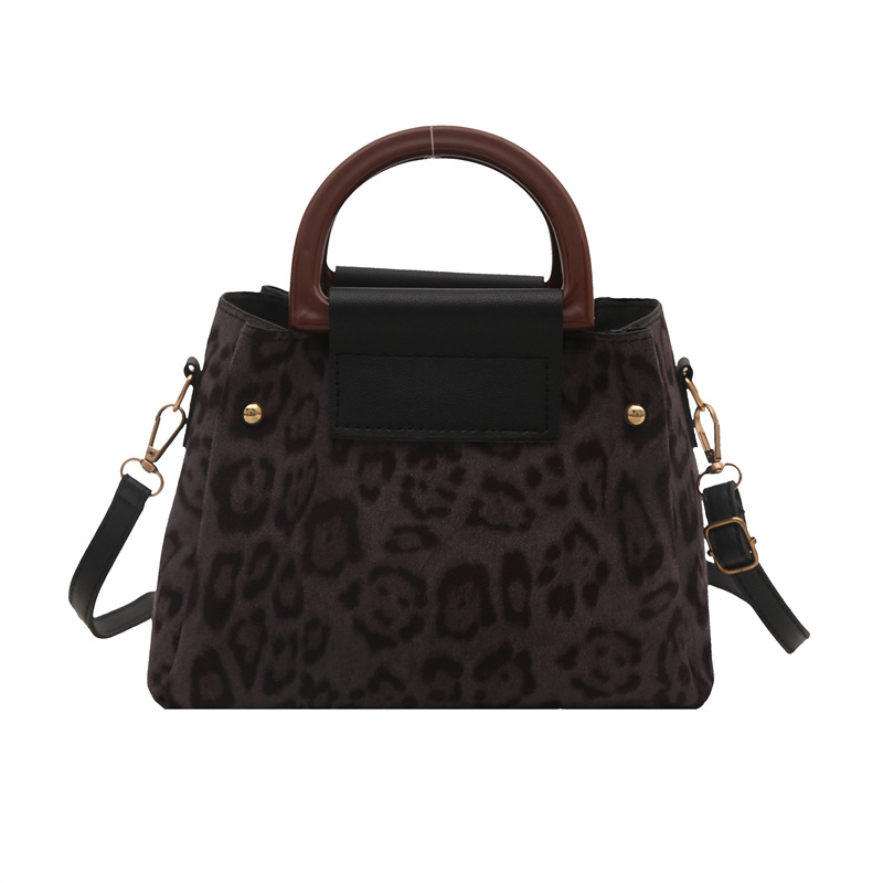 Moda coreana retro leopardo bolso de mano 2025 primavera nueva mujer bolso de hombro de color contraste temperamento bolso cuadrado